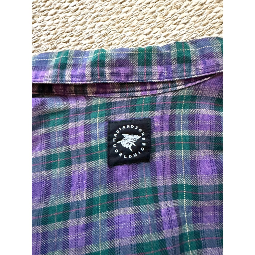Maui‎ and Sons grunge surfer vintage Plaid Short Sleeve Button Down Shirt Large - Picture 5 of 8